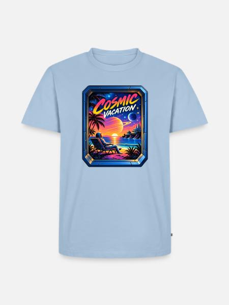 Kosmischer Urlaub - Männer Premium Bio T-Shirt - Hellblau