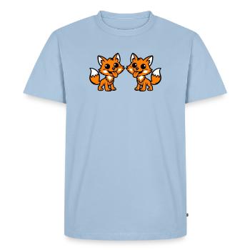 Fox Couple - Men's Premium Organic T-Shirt - light blue - Front - Nico (187cm)