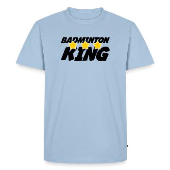 Le Roi du badminton - T-shirt Premium bio Homme - bleu clair - Devant - Nico (187cm)