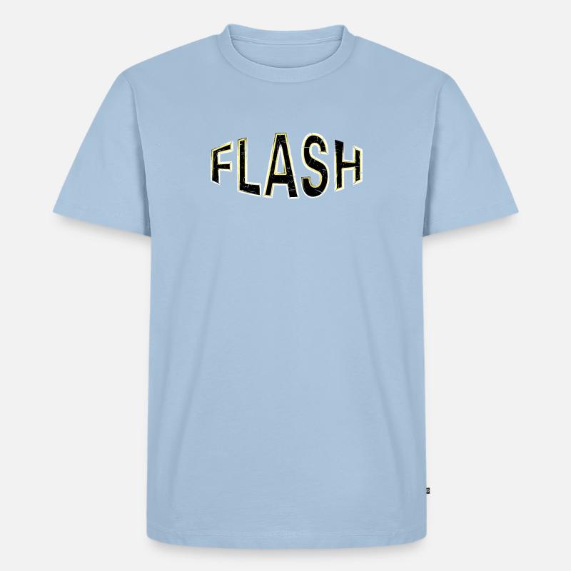 FLASH Label mit Blitzen - Männer Premium Bio T-Shirt - Hellblau