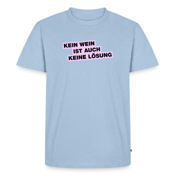 Kein WEIN ist auch keine Lösung - Männer Premium Bio T-Shirt - Hellblau - Vorne - Nico (187cm)