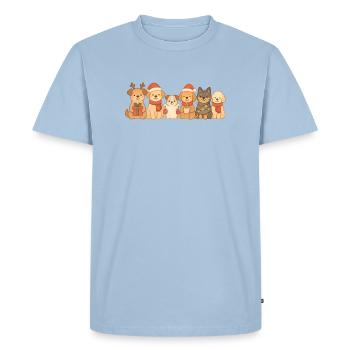 Chiens, enfants, garçons, filles, Noël, chiens - T-shirt Premium bio Homme - bleu clair - Devant - Nico (187cm)