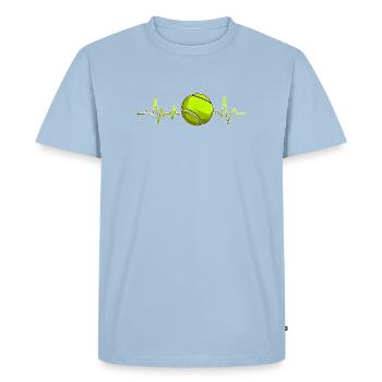 Tennis Battement de cœur Amour Joueur Fan Amour Amoureux - T-shirt Premium bio Homme - bleu clair - Devant - Nico (187cm)