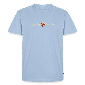 Le battement de cœur rencontre la cible - T-shirt Premium bio Homme - bleu clair - Devant - Nico (187cm)