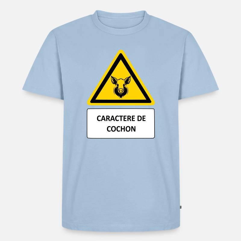 Schwein-Charakter - Männer Premium Bio T-Shirt - Hellblau