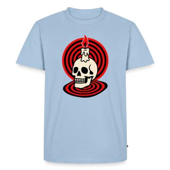 Hypno Skull - Men's Premium Organic T-Shirt - light blue - Front - Nico (187cm)