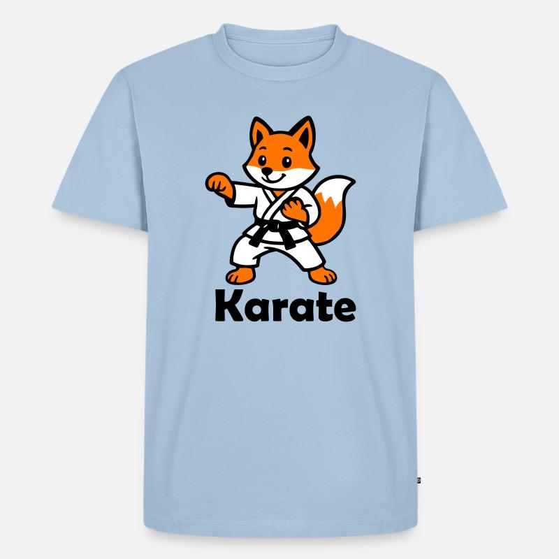 Karate Fuchs - Männer Premium Bio T-Shirt - Hellblau