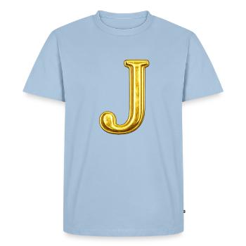 Lettre J d’Or - T-shirt Premium bio Homme - bleu clair - Devant - Nico (187cm)