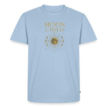 Moon Child – Chemise spirituelle mystique avec Mon - T-shirt Premium bio Homme - bleu clair - Devant - Nico (187cm)