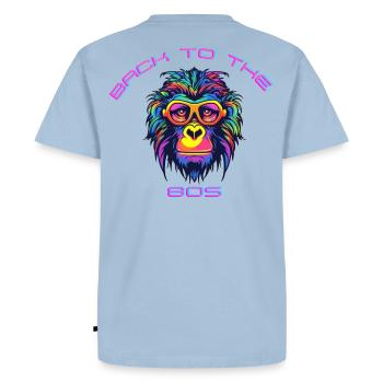 Psychedelic gorilla with sunglasses - Men's Premium Organic T-Shirt - light blue - Back - Nico (187cm)