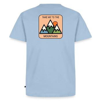 Take me to the Mountains - Men's Premium Organic T-Shirt - light blue - Back - Nico (187cm)
