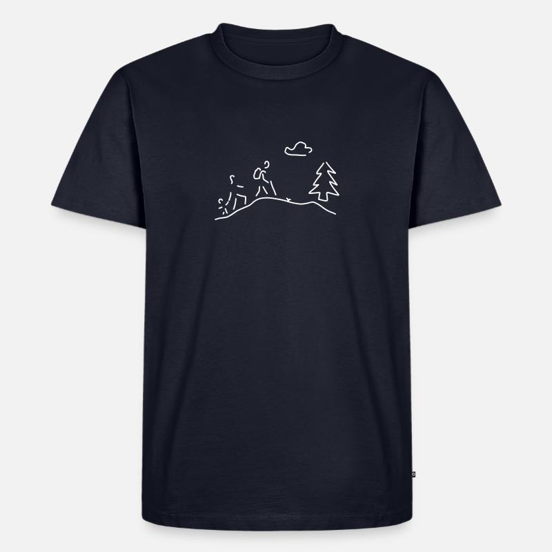 wandern oder walking - Männer Premium Bio T-Shirt - Navy