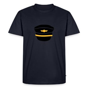 Pilot - Men's Premium Organic T-Shirt - navy - Front - Nico (187cm)