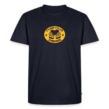 It's Beer o'Clock Somewhere - Men's Premium Organic T-Shirt - navy - Front - Nico (187cm)
