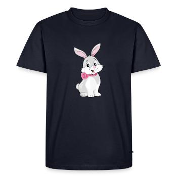 Cute happy smiling rabbit - Men's Premium Organic T-Shirt - navy - Front - Nico (187cm)