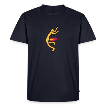 Fire Fart - Men's Premium Organic T-Shirt - navy - Front - Nico (187cm)