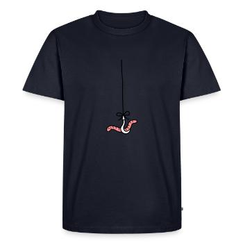 hunger worm hook fishing hook cord rope comic car - Men's Premium Organic T-Shirt - navy - Front - Nico (187cm)