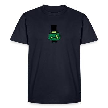 Face sir gentlemen gentleman cylinder hat fly suit - Men's Premium Organic T-Shirt - navy - Front - Nico (187cm)