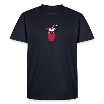 visage dessin animé comique mignon fille mignonne - T-shirt Premium bio Homme - bleu marine - Devant - Nico (187cm)
