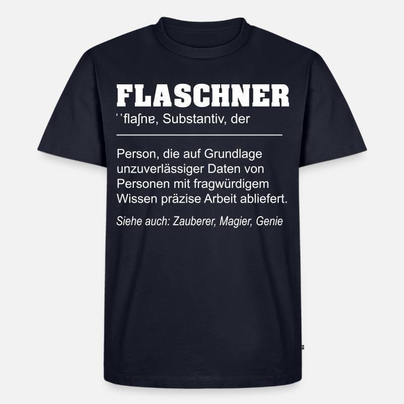 Flaschner lustige Definition - Männer Premium Bio T-Shirt - Navy