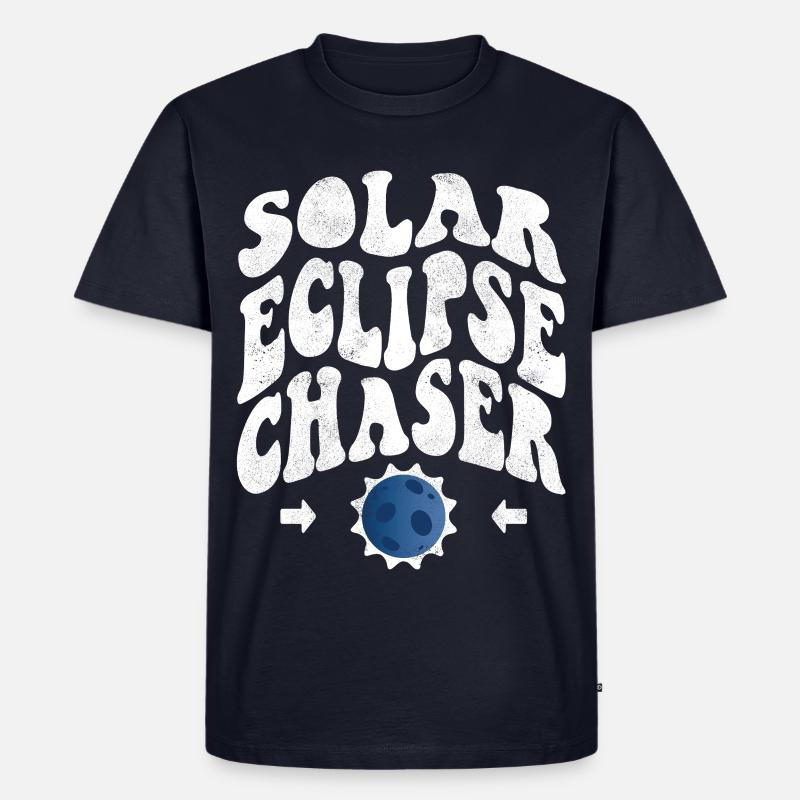 Solar eclipse chaser weiss - Männer Premium Bio T-Shirt - Navy