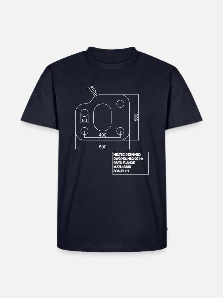 CAD-Designerhemd 2.0 | HELT3C DESIGNED - Männer Premium Bio T-Shirt - Navy