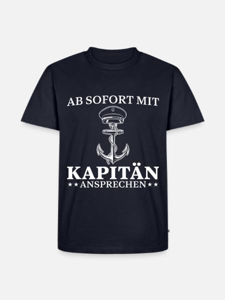 Mit Kapitän ansprechen Bootsführerschein bestanden - Männer Premium Bio T-Shirt - Navy