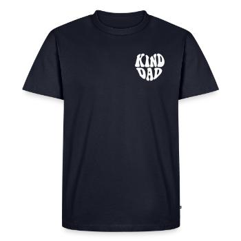 Kind Dad Heart Logo - Customizable color - Men's Premium Organic T-Shirt - navy - Front - Nico (187cm)