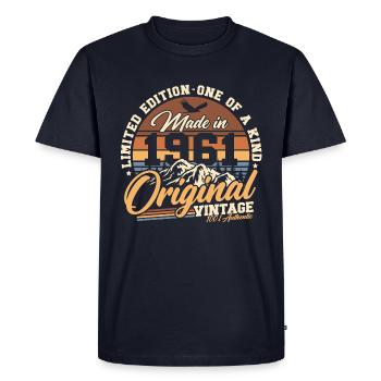 1961 Vintage Vintage Rétro Cadeau d’anniversaire - T-shirt Premium bio Homme - bleu marine - Devant - Nico (187cm)