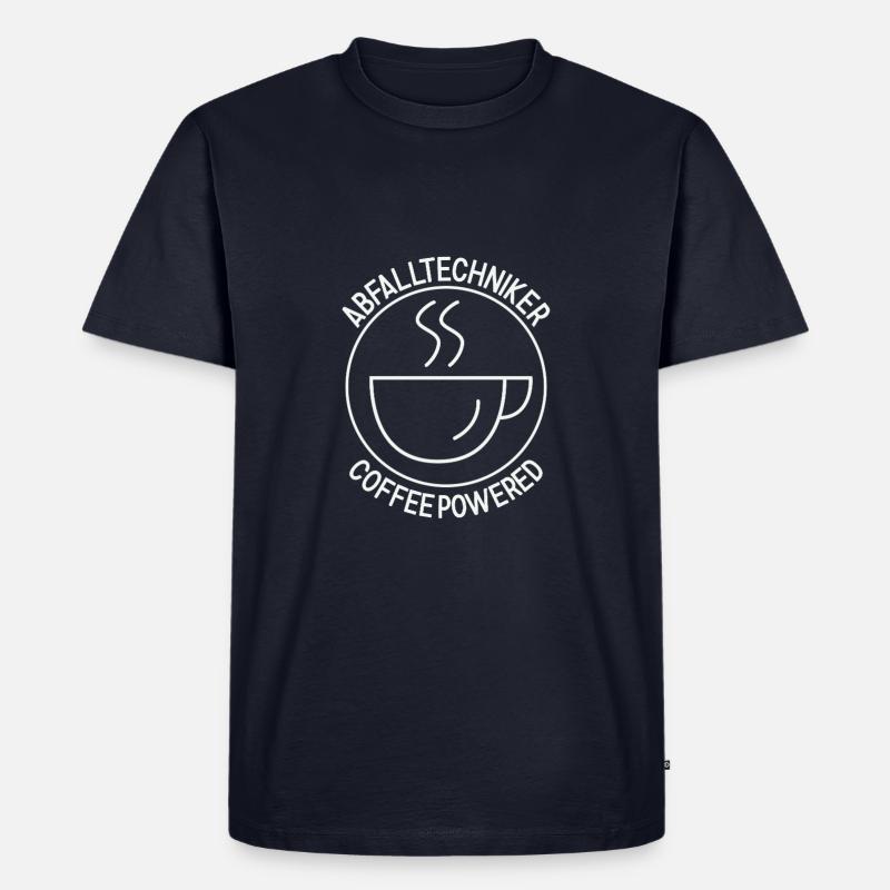 Abfalltechniker Coffee Powered - Männer Premium Bio T-Shirt - Navy