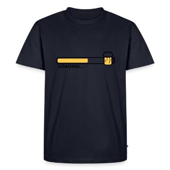 loading balkentext logo design loading download en - Men's Premium Organic T-Shirt - navy - Front - Nico (187cm)