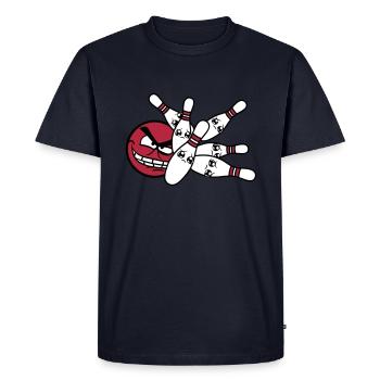 comic cartoon cute cute sad ache evil faces bowlin - Men's Premium Organic T-Shirt - navy - Front - Nico (187cm)