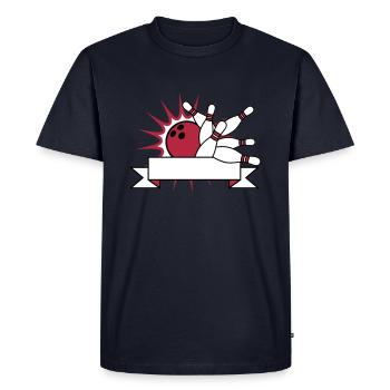 bannière texte champ écrire nom blanc zone bowling - T-shirt Premium bio Homme - bleu marine - Devant - Nico (187cm)