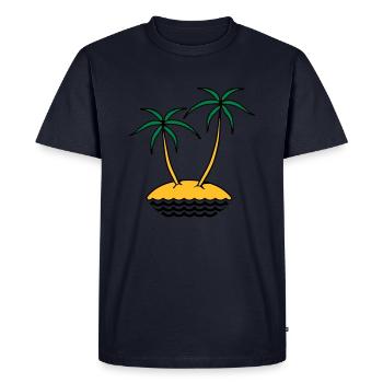 île - T-shirt Premium bio Homme - bleu marine - Devant - Nico (187cm)