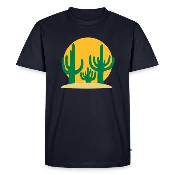 Soleil 3 Cactus Désert - T-shirt Premium bio Homme - bleu marine - Devant - Nico (187cm)