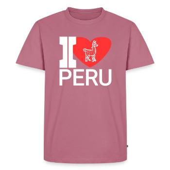 Pays préféré : le pérou - T-shirt Premium bio Homme - mauve - Devant - Nico (187cm)