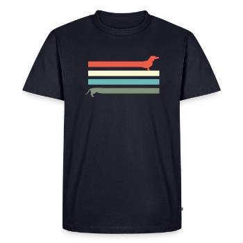 Dachshund Dachshund Gifts Retro - Men's Premium Organic T-Shirt - navy - Front - Nico (187cm)