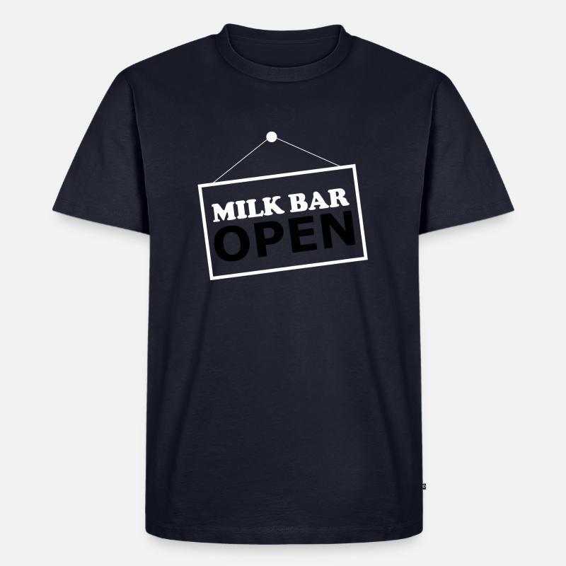 Milk Bar open - Männer Premium Bio T-Shirt - Navy