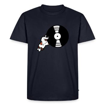 dj vinyle disque club musique sur raccrocher disko party fe - T-shirt Premium bio Homme - bleu marine - Devant - Nico (187cm)
