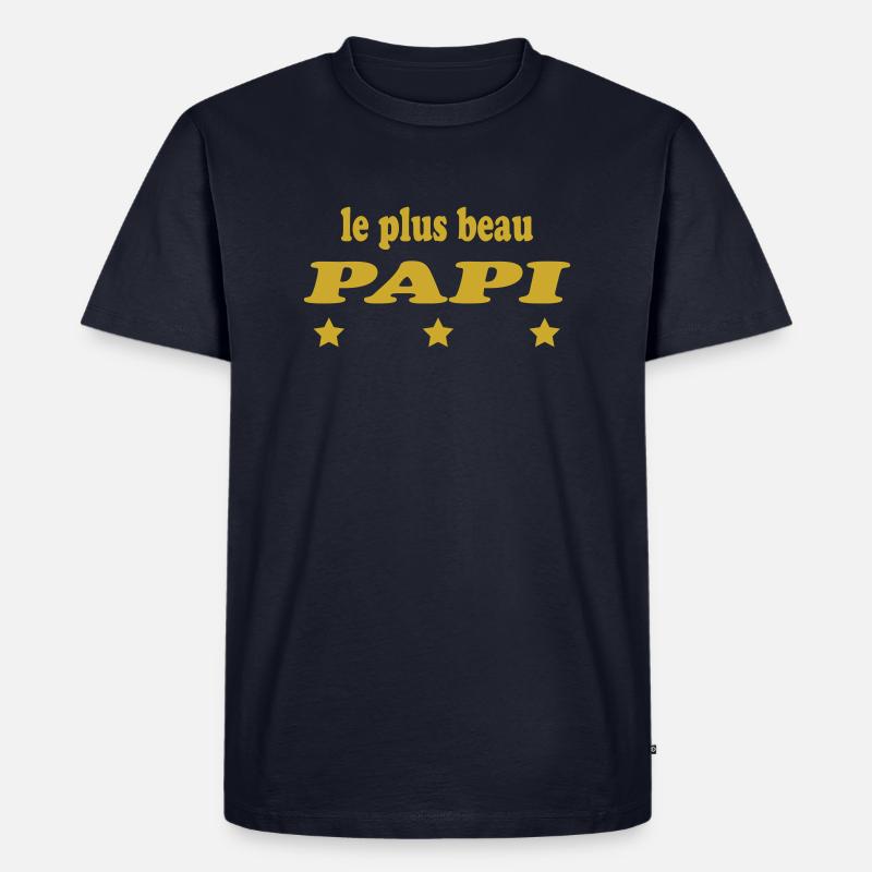 Das schönste PAPI - Männer Premium Bio T-Shirt - Navy