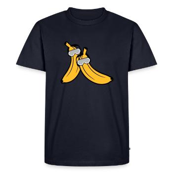 duo couple 2 amis équipe fête fête s amuser soleilb - T-shirt Premium bio Homme - bleu marine - Devant - Nico (187cm)