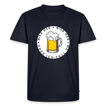 Bees here - Oder ich fall um! - Men's Premium Organic T-Shirt - navy - Front - Nico (187cm)