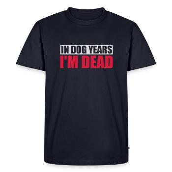 dans les années de chien Mort - T-shirt Premium bio Homme - bleu marine - Devant - Nico (187cm)