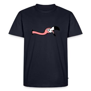 trou mur rire bouche sur nourriture boisson s'incliner - T-shirt Premium bio Homme - bleu marine - Devant - Nico (187cm)