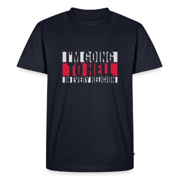 in going to hell - Men's Premium Organic T-Shirt - navy - Front - Nico (187cm)