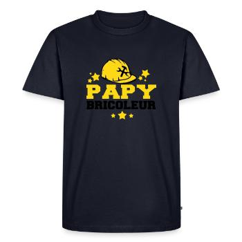 papy bricoleur - T-shirt Premium bio Homme - bleu marine - Devant - Nico (187cm)