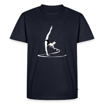 Gymnastique rythmique - Bande - Gymnastique - T-shirt Premium bio Homme - bleu marine - Devant - Nico (187cm)