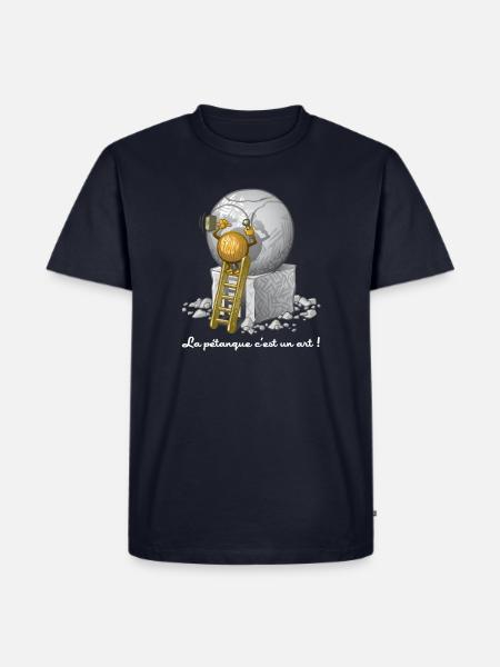 Pétanque ist eine Kunst - Männer Premium Bio T-Shirt - Navy