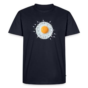 Breakfast egg - Men's Premium Organic T-Shirt - navy - Front - Nico (187cm)
