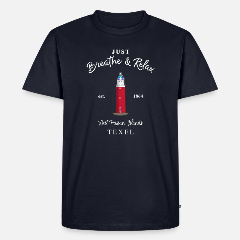 Texel, Relax Lighthouse Eierland, Pays-Bas - T-shirt Premium bio Homme - bleu marine